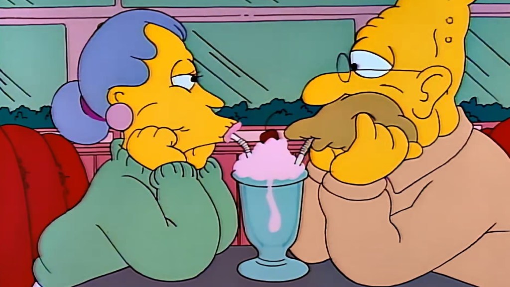 Bea and Grandpa Simpson in The Simpsons
